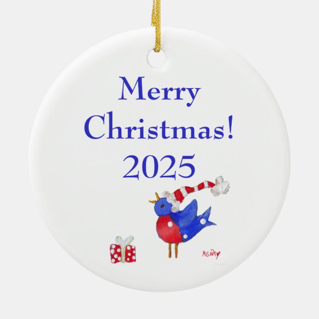 Santa Bird photo ornament (Back)