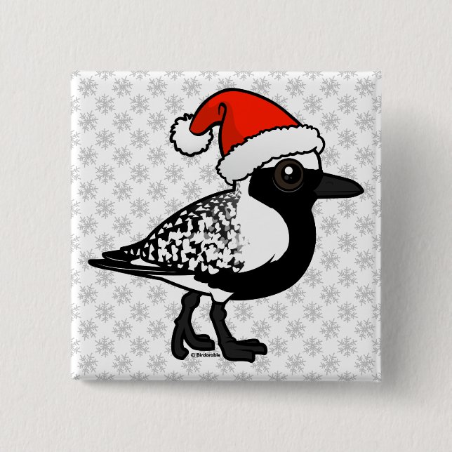 Santa Black-bellied Plover 15 Cm Square Badge (Front)