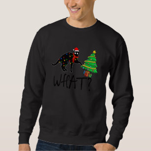 Santa Black Cat and Christmas Light What Sweatshirt