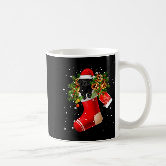 Santa Black Toy Odle In Christmas Sock Pajama  Coffee Mug (Right)