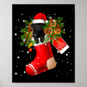 Santa Black Toy Odle In Christmas Sock Pajama  Poster