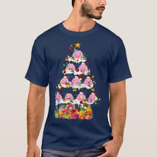 Santa Blobfish Christmas Tree Xmas Lights Blobfish T-Shirt