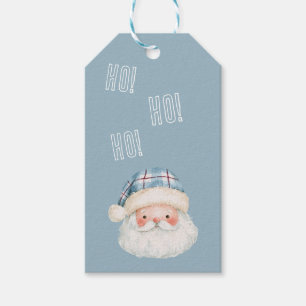 Santa Blue Hat Ho! Ho! Ho! Christmas Gift Tags