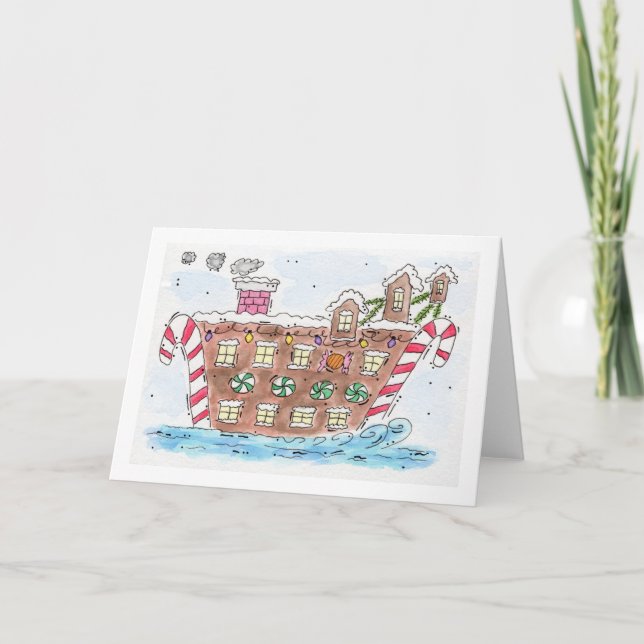 "Santa Boat" Christmas Card (Front)