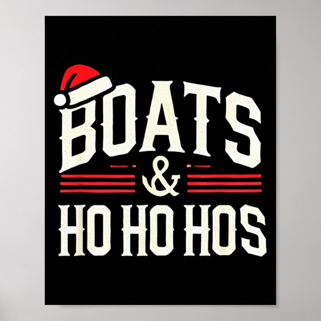 Santa Boats And Ho Ho Hos Christmas  Poster (Front)
