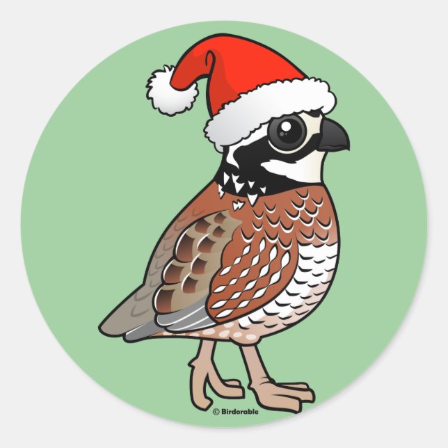 Santa Bobwhite Classic Round Sticker (Front)