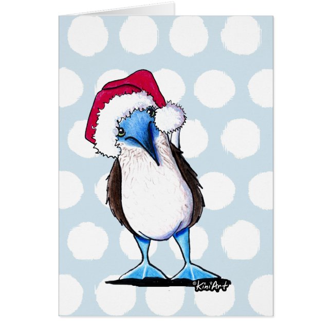 Santa Booby Bird Christmas Card (Front)