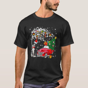 Santa Border Collie Red Pickup Truck Carrying Chri T-Shirt