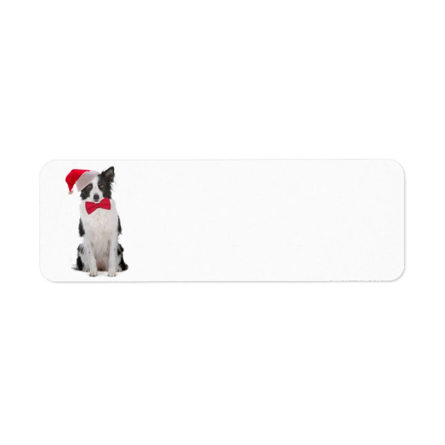 Santa Border Collie Return Address Labels (Front)
