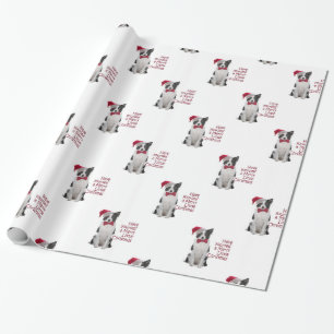 Santa Border Collie Wrapping Paper