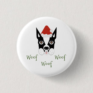 Santa Boston Terrier Pin