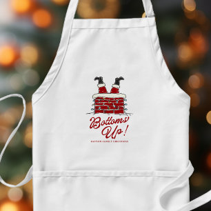 Santa Bottoms Up Funny Christmas Cooking Gift Standard Apron