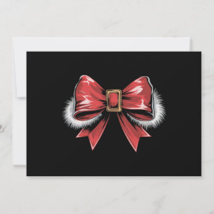 Santa Bow Noel Santa Coquette Christmas Holiday  Card