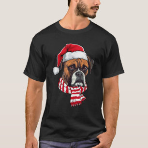 Santa Boxer Christmas Dog Lover Men Women Kids T-Shirt