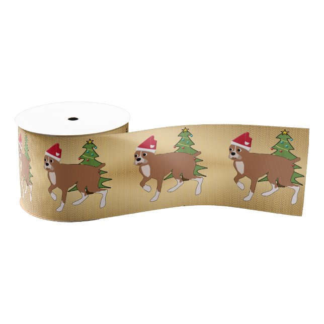 Santa Boxer Grosgrain Ribbon (Spool)