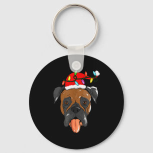 Santa Boxer Light Christmas  Key Ring