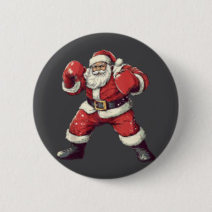 Santa Boxing Lover Funny Mma Muay Thai Boxer Chris 6 Cm Round Badge