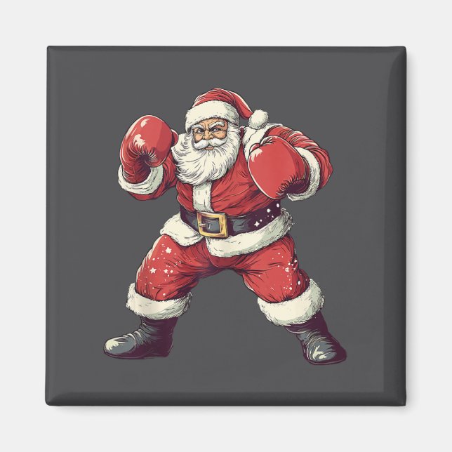 Santa Boxing Lover Funny Mma Muay Thai Boxer Chris Magnet (Front)