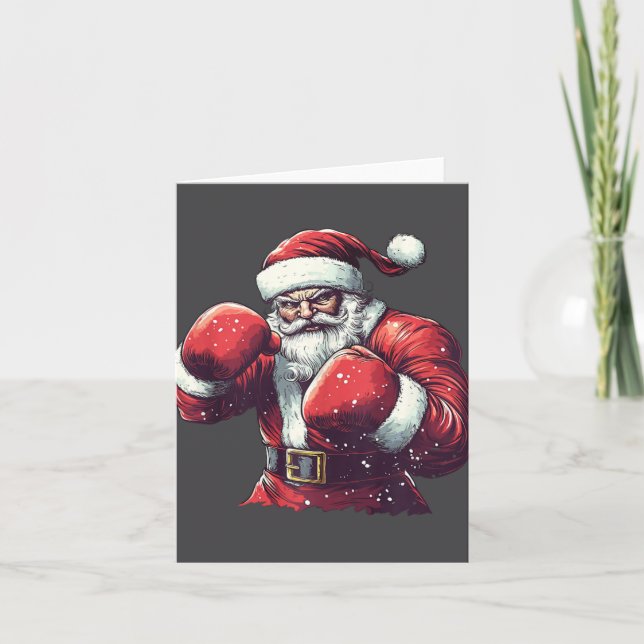 Santa Boxing Lover Mma Muay Thai Boxer Christmas X Card (Front)