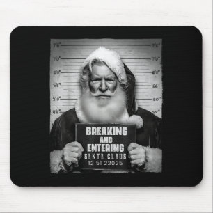 Santa Breaking Entering Mugshot Funny Christmas Ho Mouse Pad