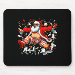 Santa Breaking Through Wall Xmas In July Boys Ugly Mouse Pad