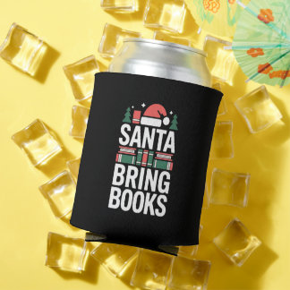 Santa Bring Books Holiday Can Cooler