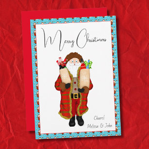 Santa Bringing The Liquor Christmas  Holiday Card