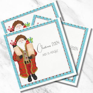 Santa Bringing The Liquor Christmas Napkin