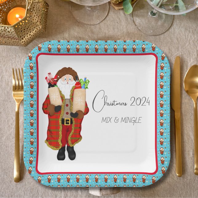 Santa Bringing The Liquor Christmas  Paper Plate (Creator Uploaded)