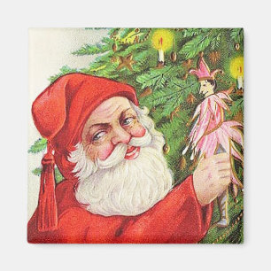 Santa Brings Gifts Vintage Magnet