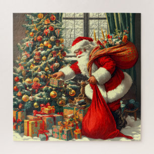 Santa brings joy to the children jigsaw puzzle