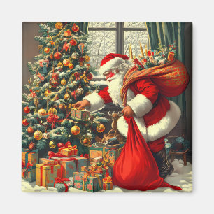 Santa brings joy to the children magnet