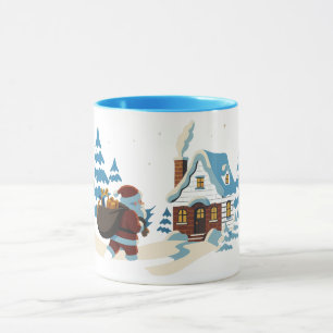 Santa brings the gifts for Christmas Mug