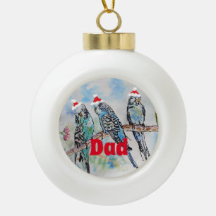 Santa Budgie Parrot Budgies dad Father Ornament