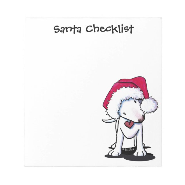 Santa Bull Terrier Notepad (Front)