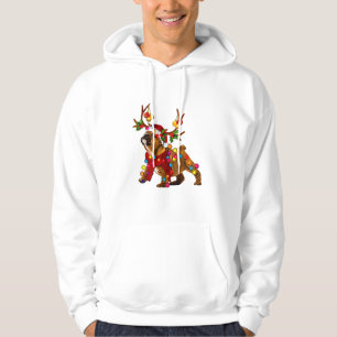 Santa bulldog gorgeous reindeer Light Christmas Hoodie