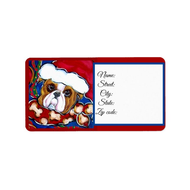 SANTA BULLDOG LABEL (Front)