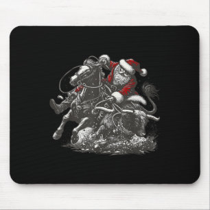 Santa Bulldogging Christmas Cowboy Santa Rodeo Xma Mouse Pad