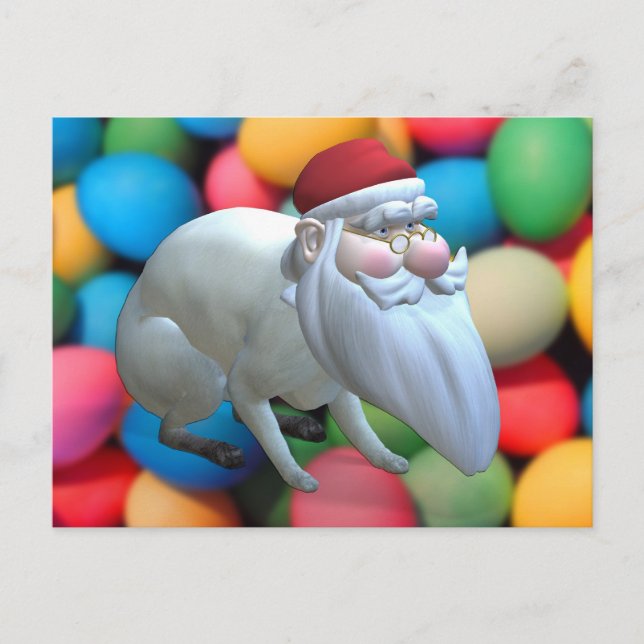 Santa Bunny Holiday Postcard (Front)