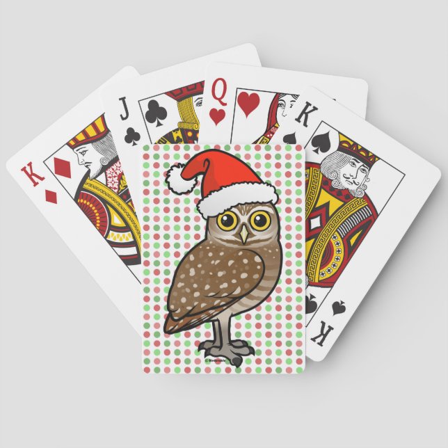 Santa Burrowing Owl Playing Cards (Back)
