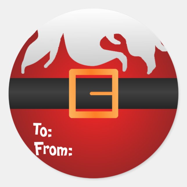 Santa Button Classic Round Sticker (Front)