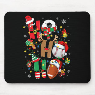 Santa Bysebyll Footbyll Soccer Pajamas Ho Ho Chris Mouse Pad