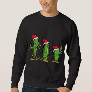 Santa Cactus Christmas Lights Funny Family Matchin Sweatshirt