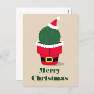 Santa Cactus Desert Christmas Holiday Postcard