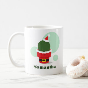 Santa Cactus Name Christmas Coffee Mug