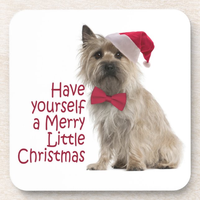 Santa Cairn Terrier Coasters (Front)