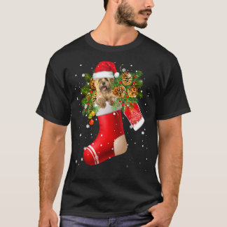 Santa Cairn Terrier In Christmas Sock Pajama T-Shirt
