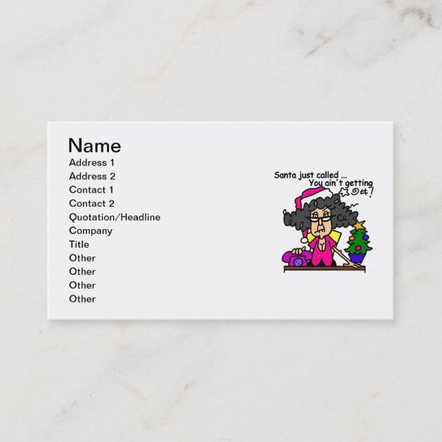 Santa Called Business Card (Front)