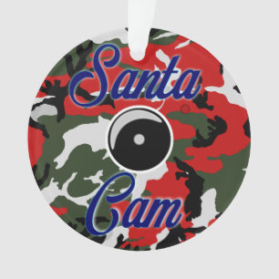 Santa Cam Christmas Camo Ornament/Santa Camera Cam Ornament