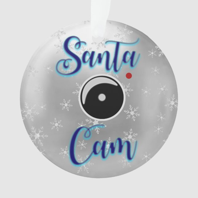 Santa Cam Christmas Ornament/Santa Camera Silver Ornament (Front)